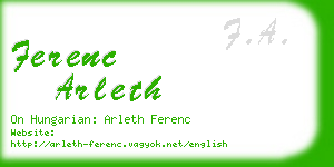 ferenc arleth business card